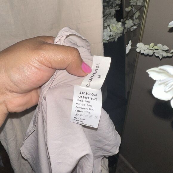 Comense Cotton And Linen Breathable Strap High Waist Dress Vacation Long Maxi M - Picture 7 of 8